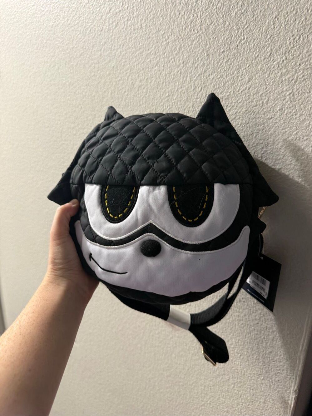 Universal Studios Felix the Cat Black Quilted Crossbody Purse Bag New